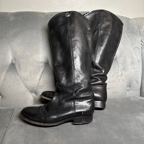 Frye Black Leather Tall Riding Boots – Size 9.5 MELISSA BUTTON - Picture 10 of 14